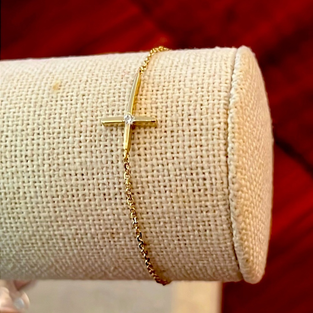 14 KT Cross pure gold infant bracelet